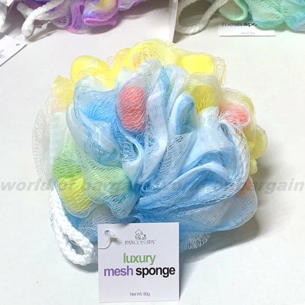 BATH SPONGE Shower Puff Ball Nylon Mesh Soap Scrubber Body Massage Scrub Net
