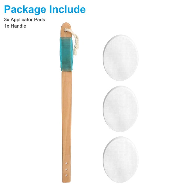 Back Lotion Applicator, for Body Skin Cream, Bath Brush with 3 Replaceable Pads