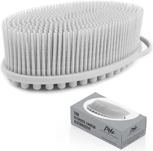 Brand New Avilana Exfoliating Silicone Body Scrubber, Light Gray. FREE SHIPPING