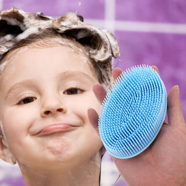2 Pcs Bath Brush Baby Man Body Brushes for Shower Silicone Scrubber with Handle