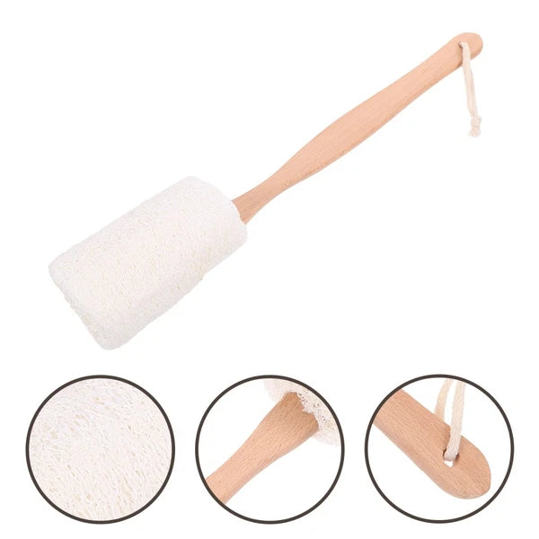 Natural Loofah Bath Brush Handle Exfoliating Back Scrubber
