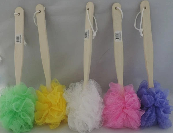 Loofah Bath Brush Shower Sponge Long Wood Handle Back Scrubber Body Exfoliating