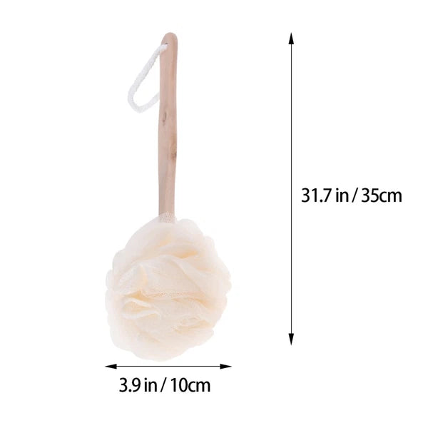 Bath Sponge Brush with Long Handle Exfoliating Back Scrubber Loofah Mesh
