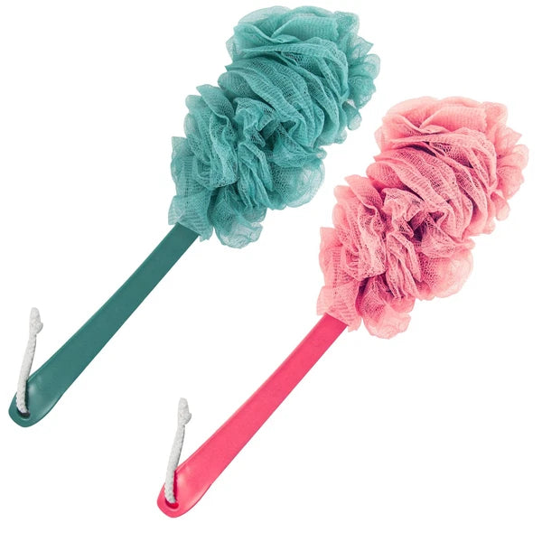 2Pack Back Scrubber for Shower Loofah Sponge Brush Exfoliating Body Long Handle