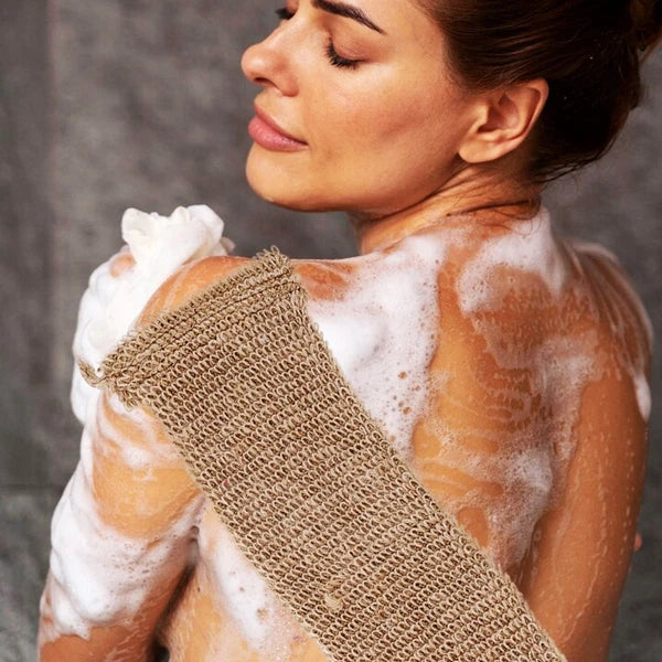 Jute Back Washer Bath Towel Shower Body Scrubber Scratcher for Men Brush Women