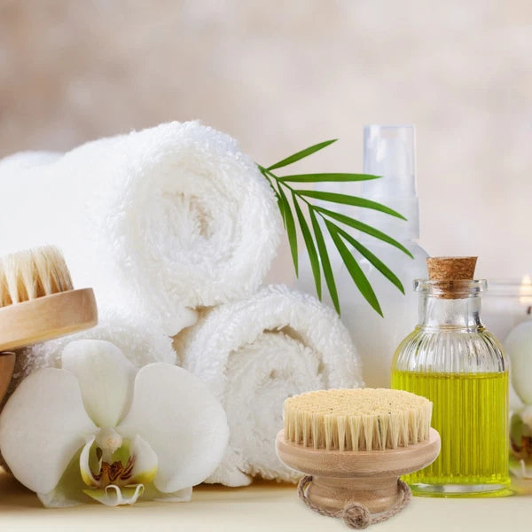 Bamboo Bath Brush Exfoliating Bath Shower Scrubber for Back Body Dead Skin