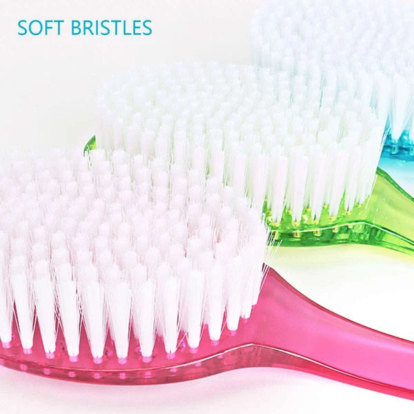 Bath Body Brush Soft Bristles Shower Back Scrubber Anti Slip Long Handle W/ Rope