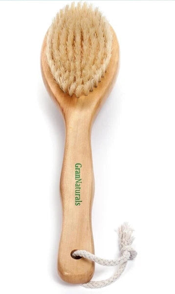 GranNaturals Dry Body Exfoliating Shower Bath Brush Natural Bristles Scrub New