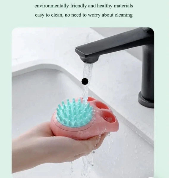 Silicon Bath Pet Body Brush Hair Shower Scrubber Gel Dispenser Soft Massager2PCS