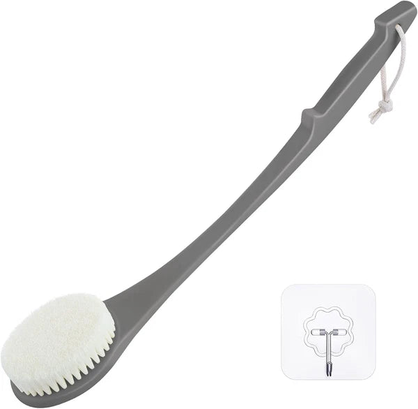Body Back Scrubber – 17'' Long Handle Shower Brush, Durable Exfoliator