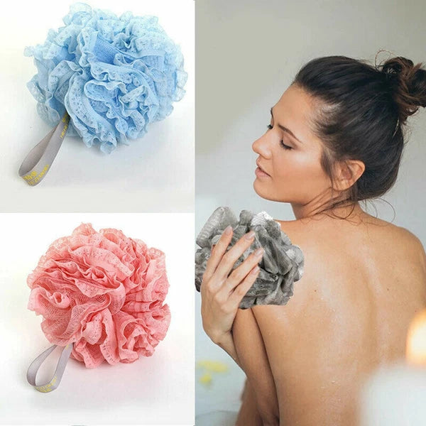 Exfoliating Body Scrubber Sponge Flower Brush Puff Bath Loofah Mesh Shower