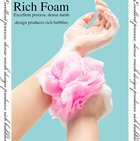 9 Pcs Bath Shower Puff Sponges Loofah Mesh Brush Ball Body Scrubber Exfoliating