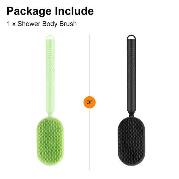 Silicone Back Scrubber 14.6-27.6" Dual-Sided Adjustable Bath Shower Body Brush