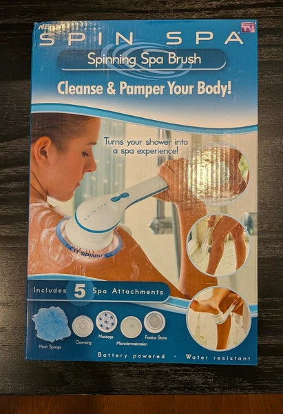 Spin Spa Spinning Spa Brush with 5 Spa attachments-NEW