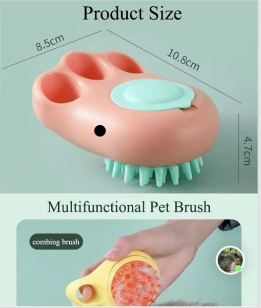 Silicon Bath Pet Body Brush Hair Shower Scrubber Gel Dispenser Soft Massager2PCS