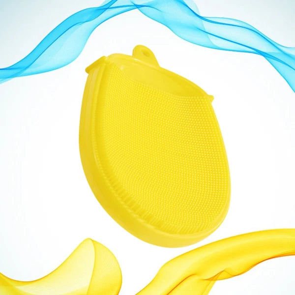 Yellow Silicone Body Shower Brush Silicone Bath Brush Silicone Shower Loofah