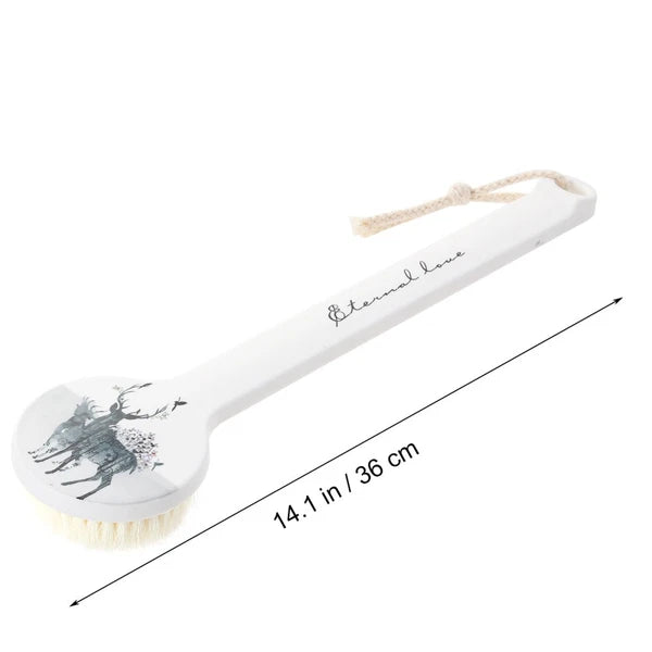 Long Handle Bath Scrubber Printed Body Brush Exfoliating Shower Brush ( )