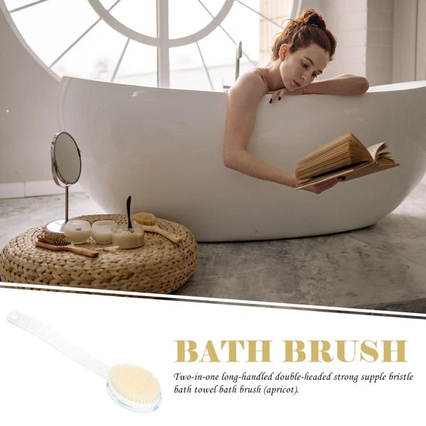 Double-head Shower Brush Back Scrubber Man Washing Bath Cleaning