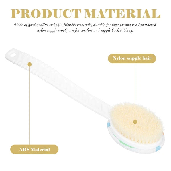 Double-head Shower Brush Back Scrubber Man Washing Bath Cleaning