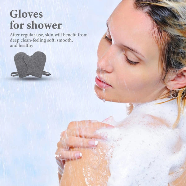 2Pcs Body Scrub Spa Mitt Glove Felt Sauna Gloves Scrubber Fashion