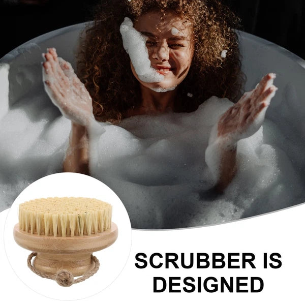 Bamboo Bath Brush Exfoliating Bath Shower Scrubber for Back Body Dead Skin