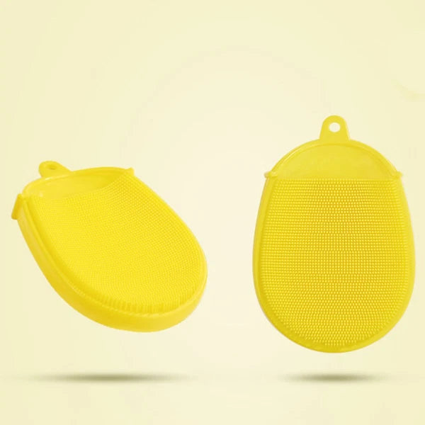 Yellow Silicone Body Shower Brush Silicone Bath Brush Silicone Shower Loofah