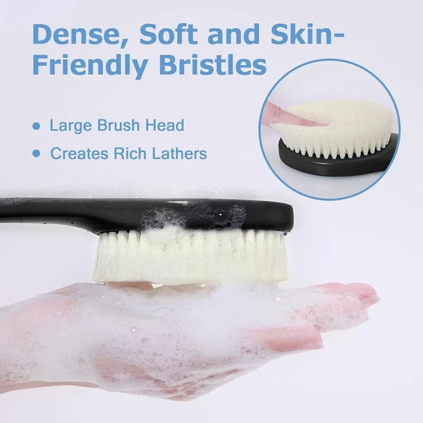 Exfoliating Shower Brush Bath Body Brush Never Mold Back Brush Long Handle for