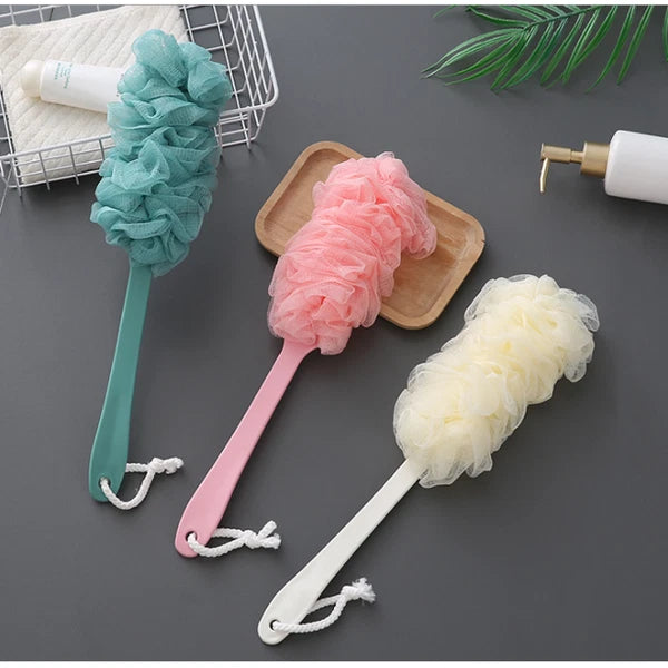 Long Handle Bath Brush Back Scrubber for Shower Loofah Sponge Body Back Brush