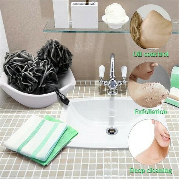 Large Bath Shower Scrub Exfoliating Body Brush Scrubber Sponge Ball Mesh Puff.'-