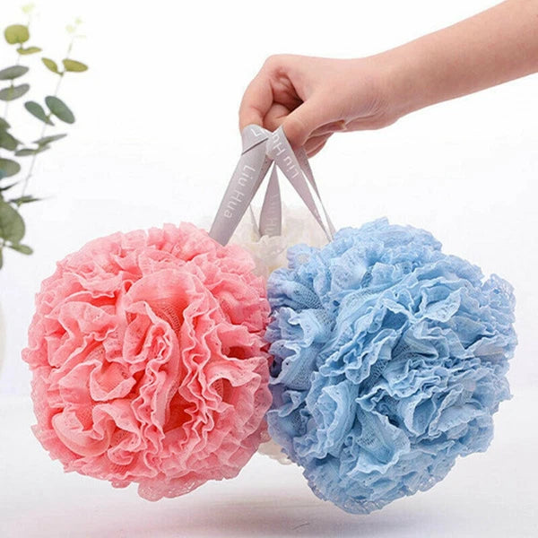 Soft Scrubber Sponge Flower Exfoliating Body Brush Puff Bath Shower Mesh Ball UK