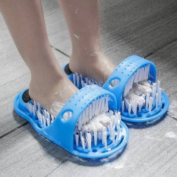 Plastic Bath Shoe Shower Brush Massager Slippers for Feet Pumice Stone Scrubber