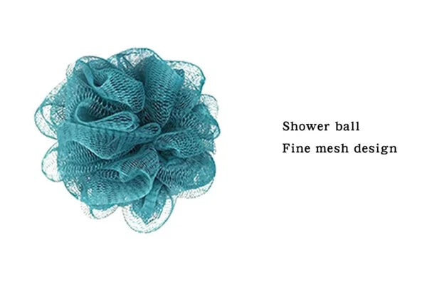 Body Scrubber Shower Set , Back Scrubber, Sponge Pad & Loofah Mesh. TEAL
