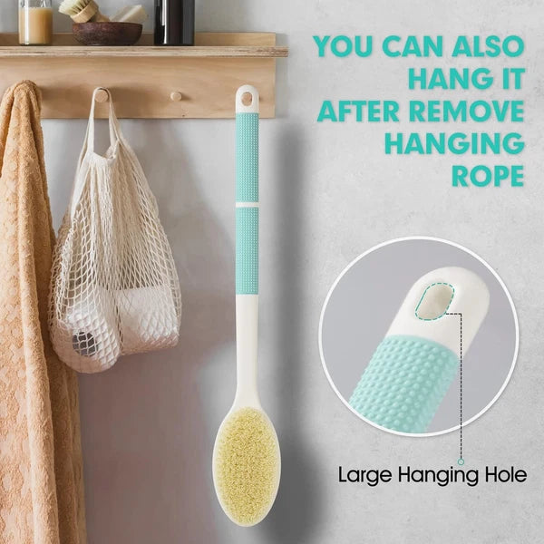 Back Scrubber for Shower Long Handle Body Brush Soft & Stiff Bristles Exfoliate
