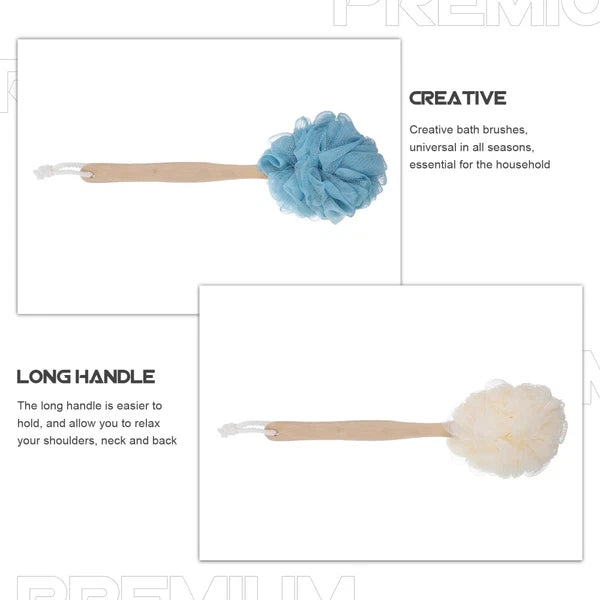 2 Pcs Baby Man Bathtub Brush with Long Handle Back Scrubber Soft Shower