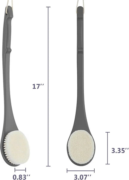 Body Back Scrubber – 17'' Long Handle Shower Brush, Durable Exfoliator