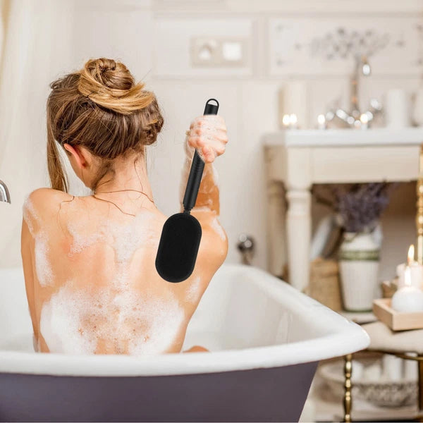 Silicone Back Scrubber 14.6-27.6" Dual-Sided Adjustable Bath Shower Body Brush