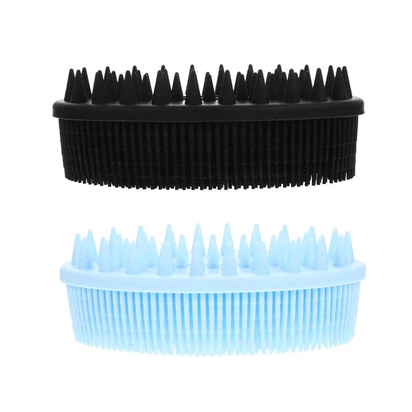 2 Pcs Bath Brush Removable Silicone Body Scrubber Shower