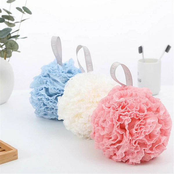 Exfoliating Body Scrubber Sponge Flower Brush Puff Bath Loofah Mesh Shower
