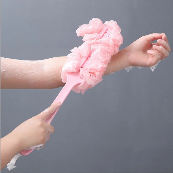 Long Handle Bath Brush Back Scrubber for Shower Loofah Sponge Body Back Brush