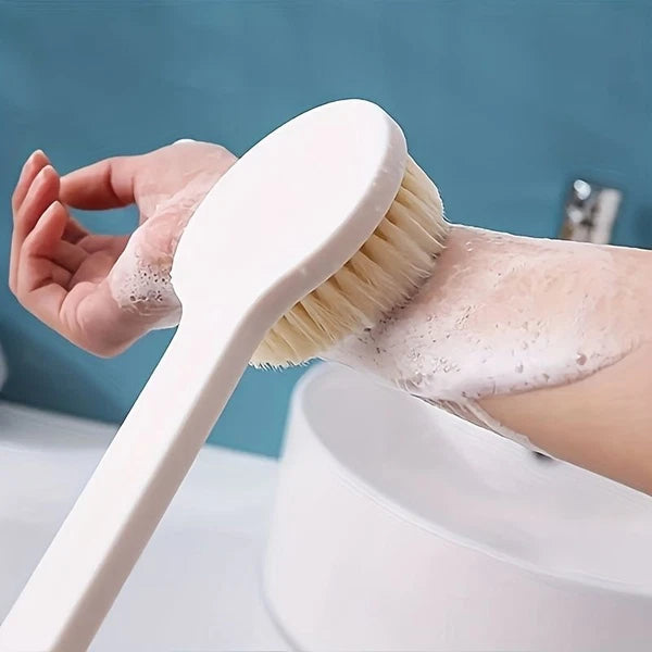 1pc Scrub Bath Brush Long Handle Soft Wool Nylon Dirt Brush Perfect For Shower