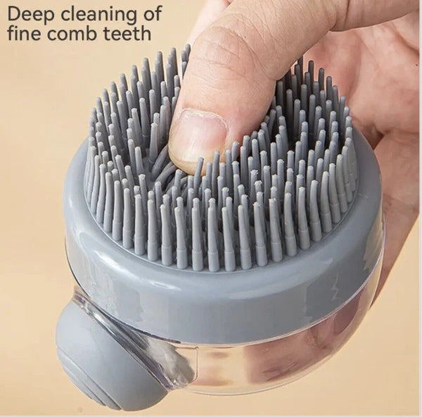 Silicon Bath Pet Body Brush Hair Shower Scrubber Gel Dispenser Soft Massager2PCS