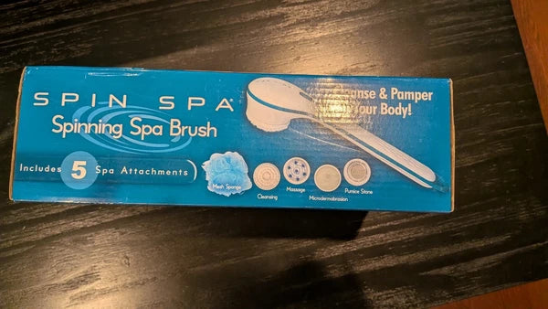 Spin Spa Spinning Spa Brush with 5 Spa attachments-NEW