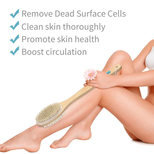 Metene Shower Brush with Soft and Stiff Bristles, Bath Dual-Sided Long Handle...