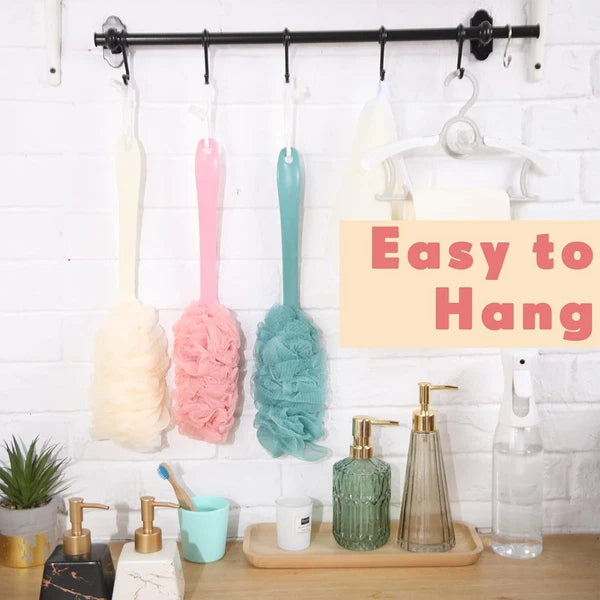 2x Back Scrubber for Shower Loofah Sponge Shower Brush Exfoliating & Long Handle