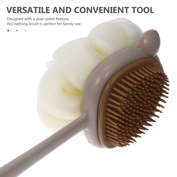 Long Handled Bath Brush for Shower Dual Sided Body Scrubber for Easy Use