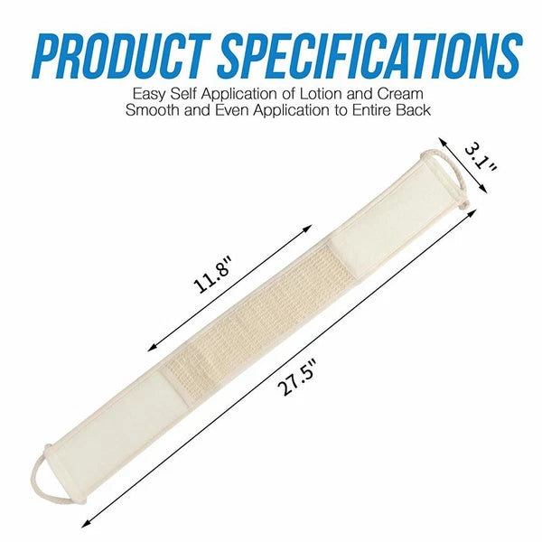 Exfoliating Back Scrubber Bath Shower Strap Loofah Spa Skin Brush Sponge Body