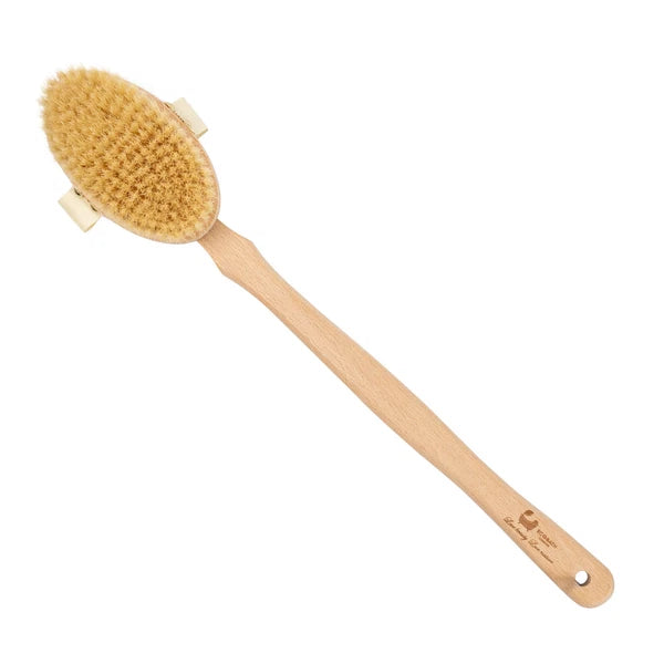 Eco Bath London Natural Soft Bristle Body Brush with Detachable Handle