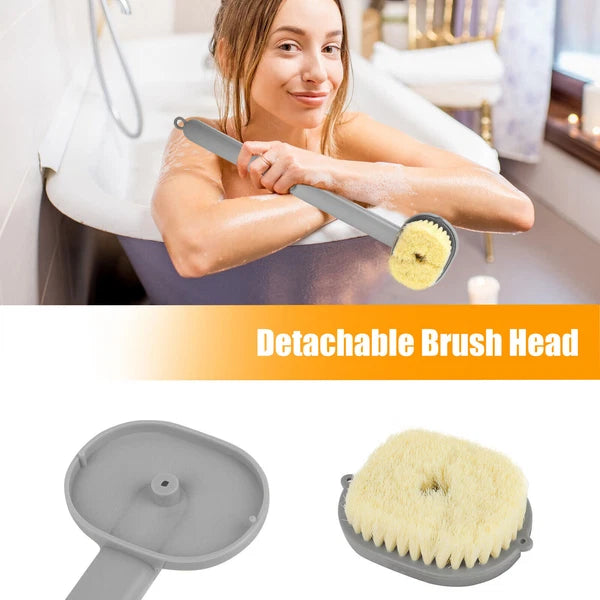 Long Handle Bath Shower Brush, Back Scrubber Body Exfoliator Clean Sponge Brush