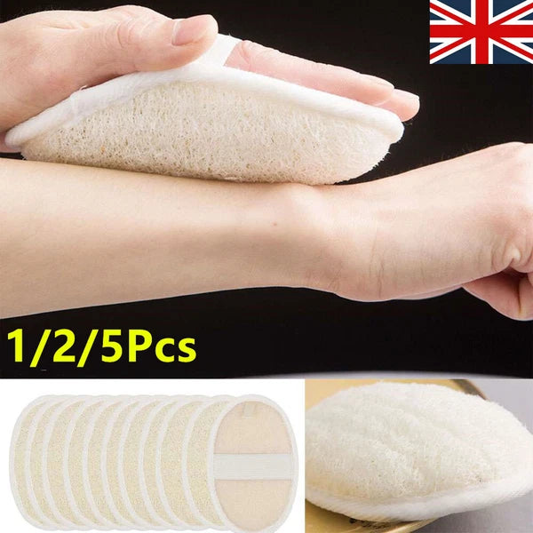 1-5X Body Scrubber Brush Exfoliating Natural Loofah Pad Luffa Shower Sponge Bath