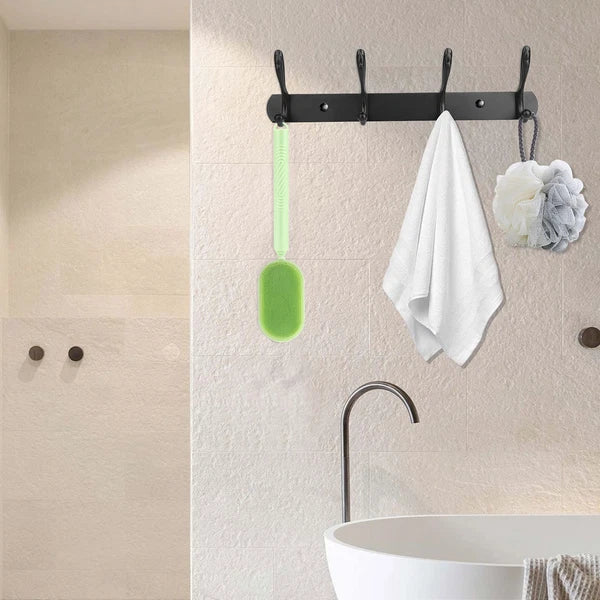 Silicone Back Scrubber 14.6-27.6" Dual-Sided Adjustable Bath Shower Body Brush